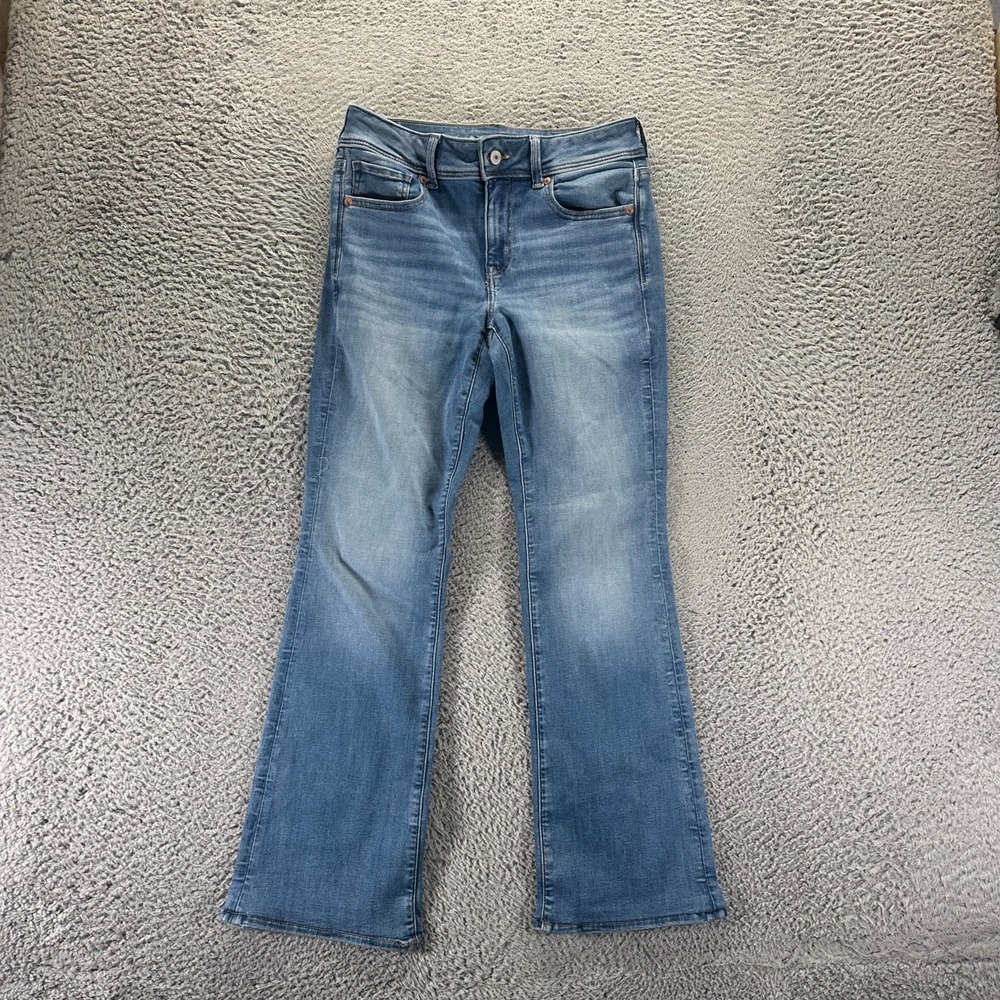 American Eagle Outfitters Kick Jeans Women's 6 Blue Cotton Denim Bootcut Stretch